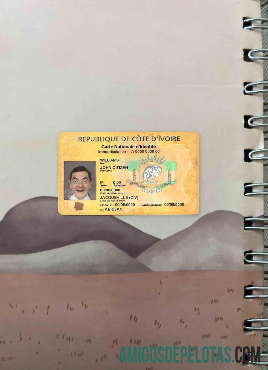 Cote D'ivoire ID olhar de foto frente amostra